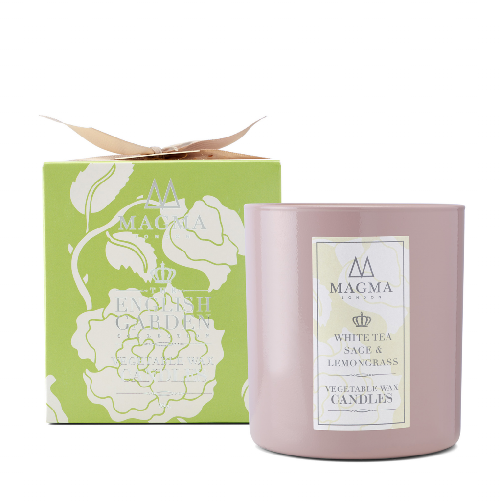 White Tea Sage and Lemongrass Large Vegetable Wax Candle Magma London